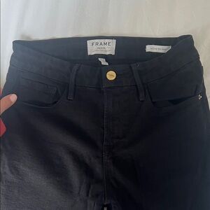 Frame Denim Women's Le Crop Mini Boot Black Jeans